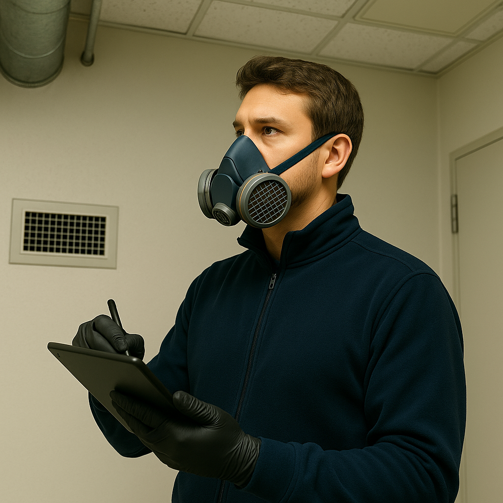 Asbestos material collection during survey at Burgh Heath