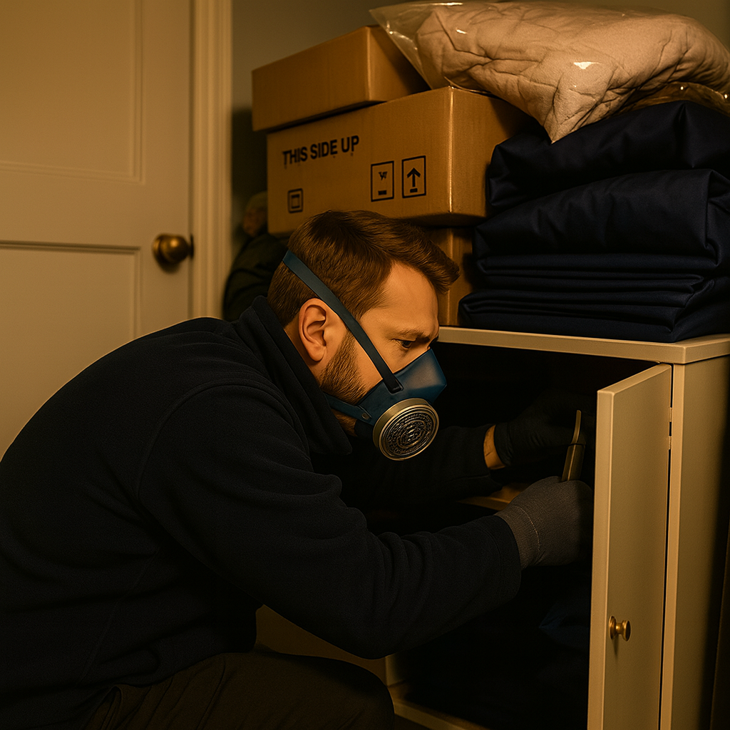 Asbestos surveyor documenting findings at New Ash Green